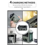 Portable Hand Radio Solar Crank Dynamo Multifunktionale AM FM LED Flashlight SOS Alarm Solar Charge 2000mAh Power Bank Emergency - Image 9